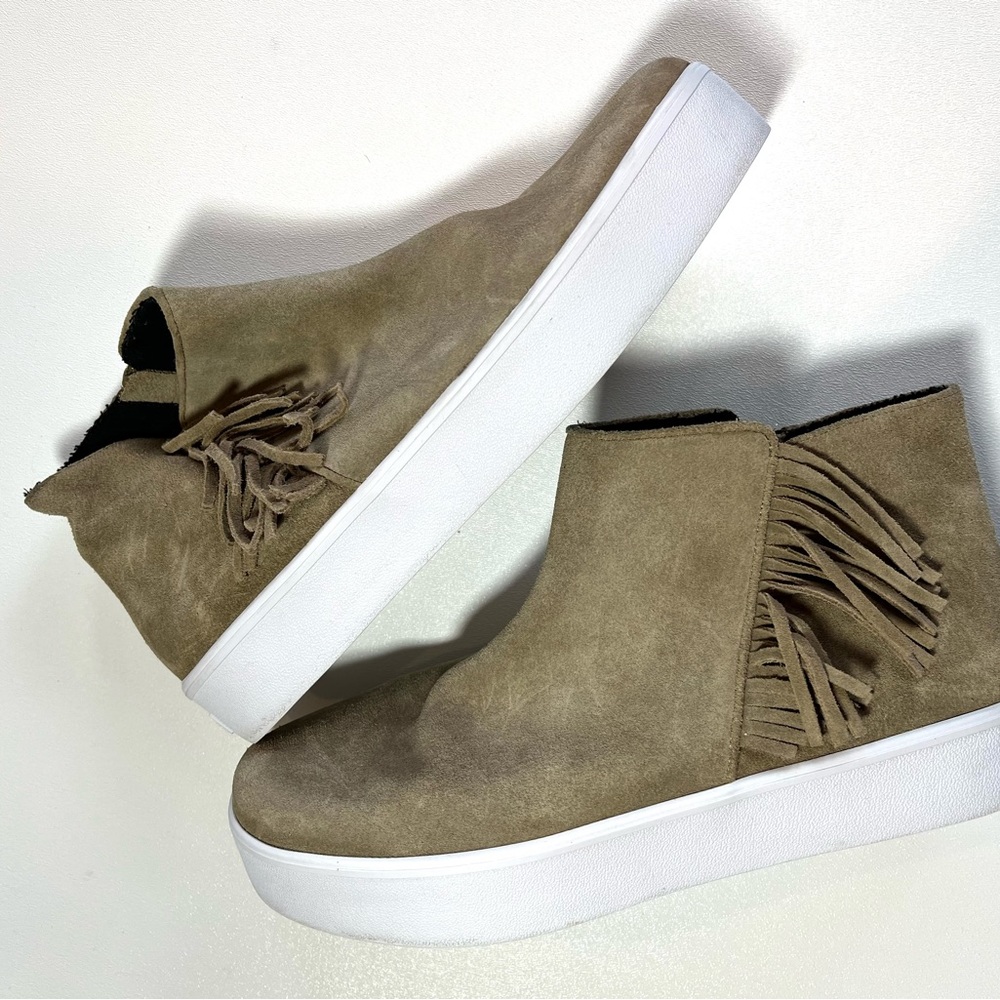 REBECCA MINKOFF Stella Suede Fringe Sneakers
